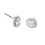 Buckley London Clear Oval Halo Earrings Rhodium