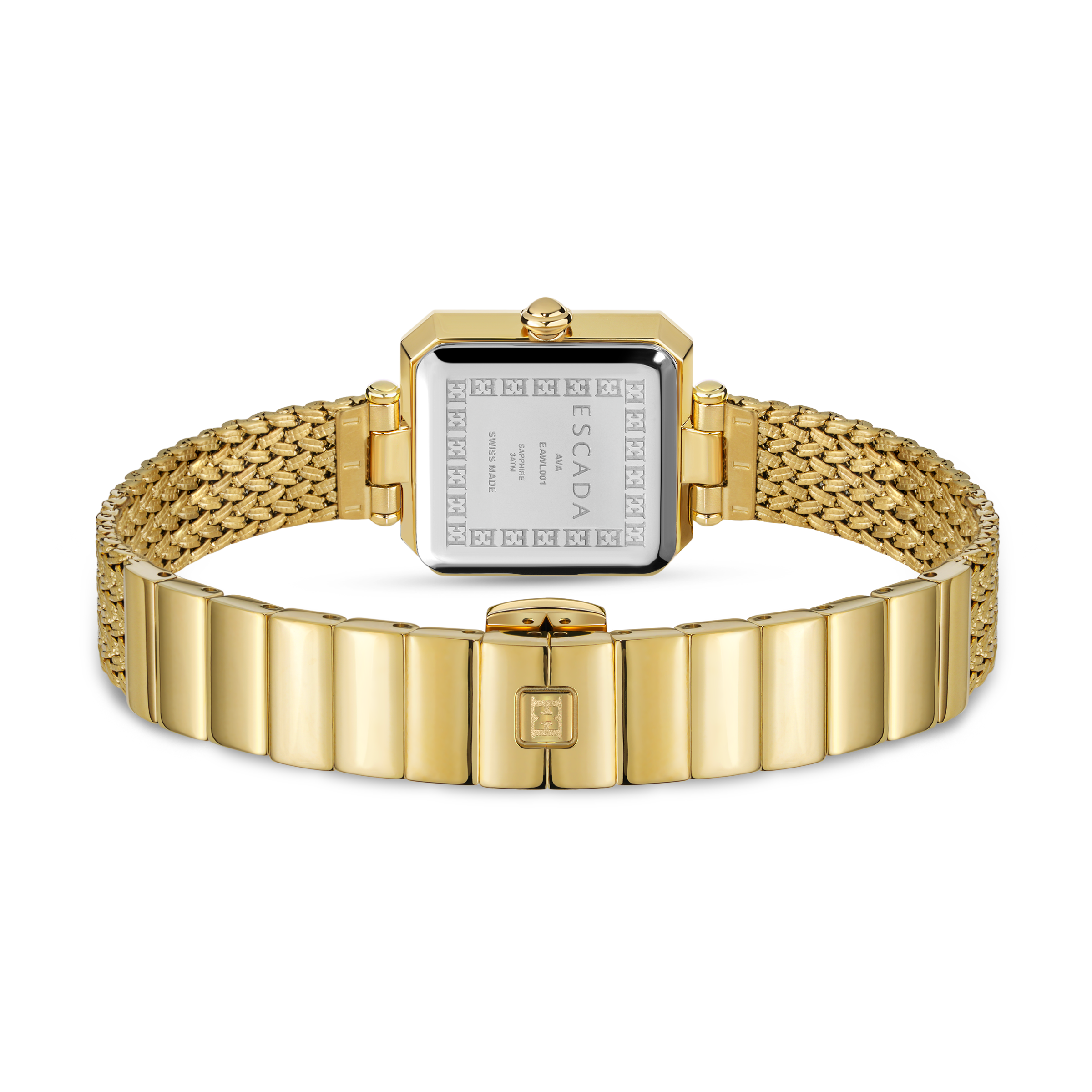 Escada Women's Malachite Dial Watch Gold Plated Mesh Bracelet