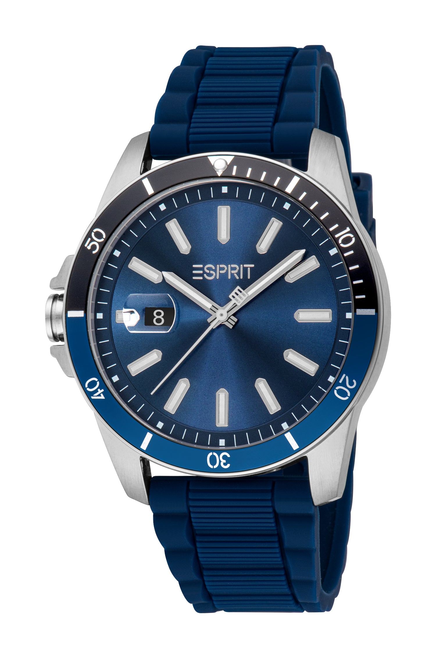 Esprit Men's Blue Dial Blue Sport Silicone Strap Watch Esprit Men's Blue Dial Blue Sport Silicone Strap Watch