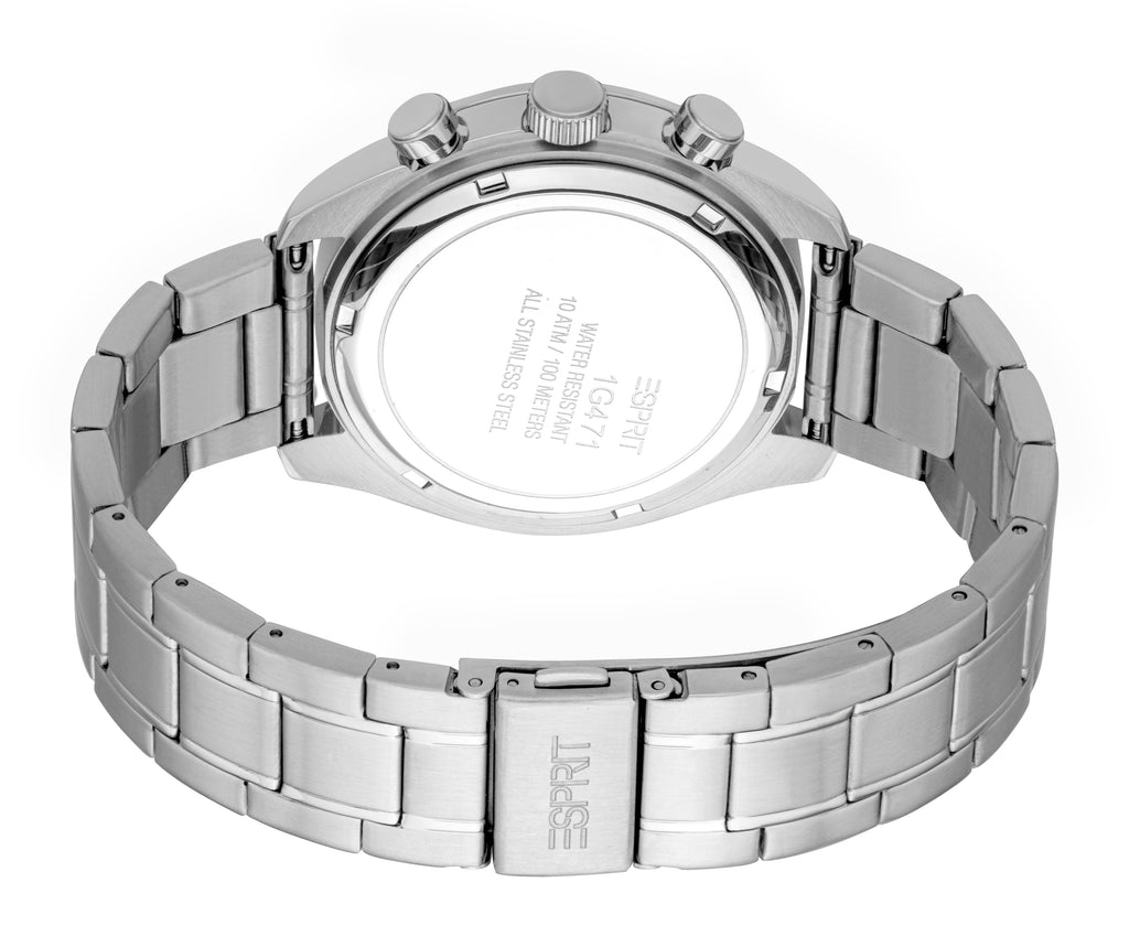 Esprit Men's Black Dial Silver-Tone Chronograph Watch