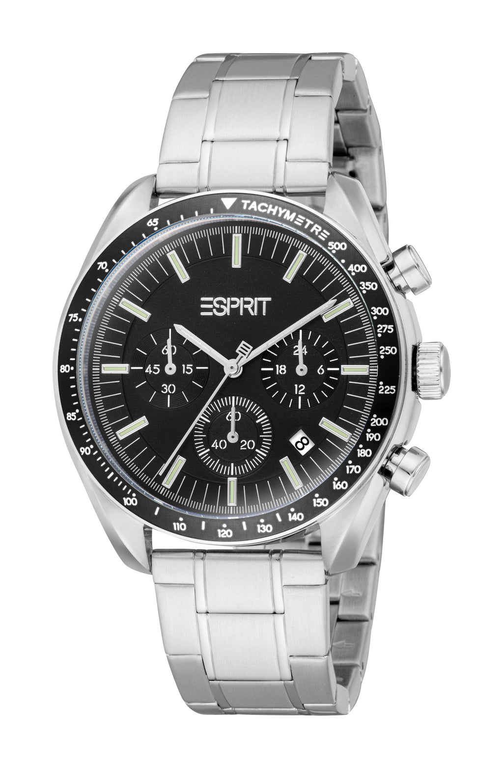 Esprit Men's Black Dial Silver-Tone Chronograph Watch
