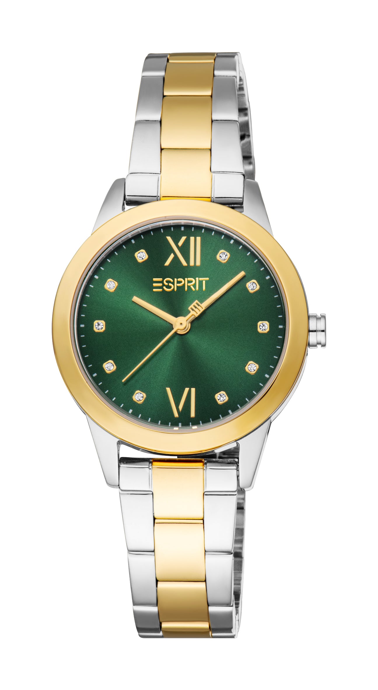 ESPRIT Women Watch, Gold Color Case, Dark Green Dial