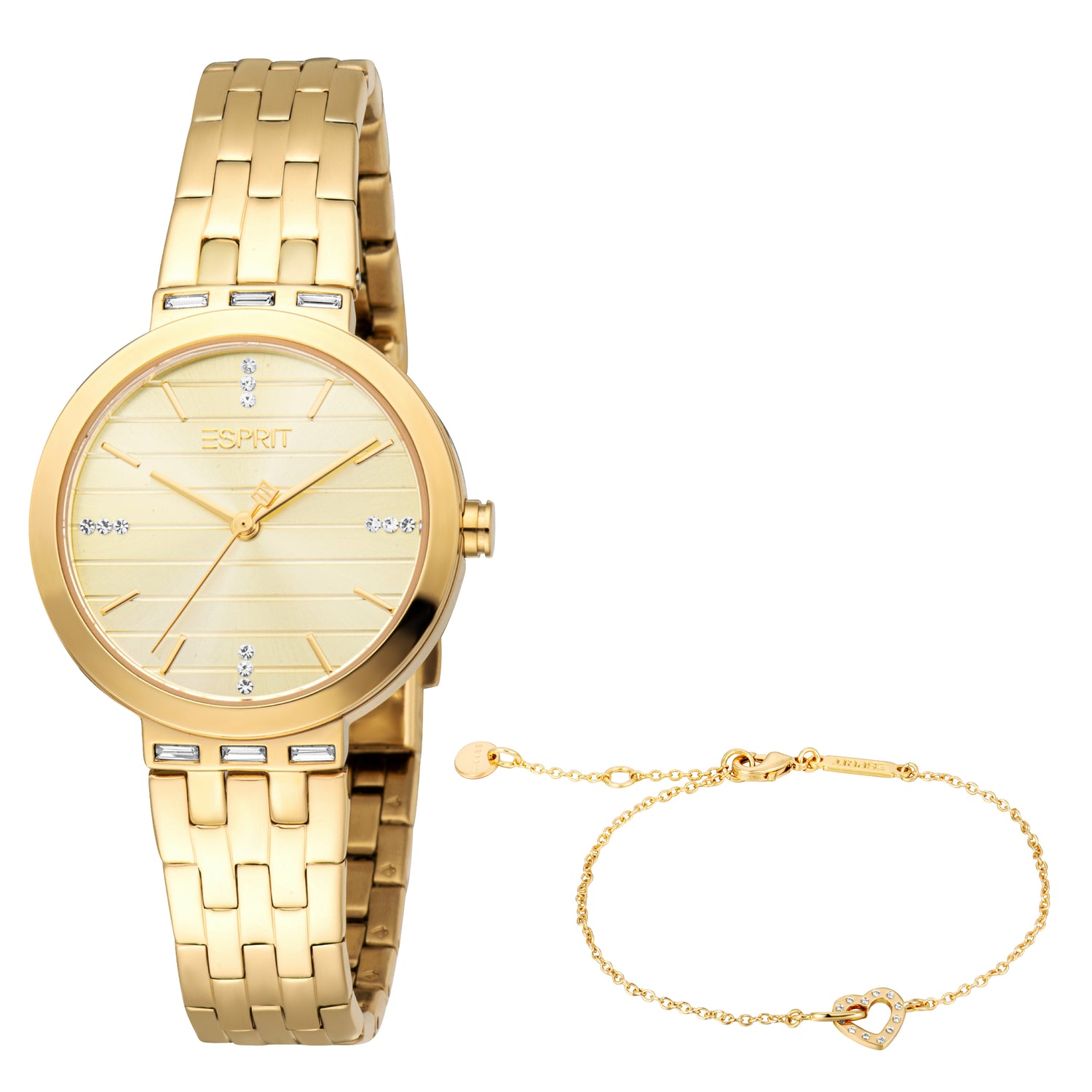 Esprit Ladies' Gold-Tone Watch & Bracelet Set Esprit Ladies' Gold-Tone Watch & Bracelet Set