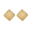 Escada Linda women’s gold-tone diamond-shaped earrings with mother-of-pearl logo motif and crystal accents