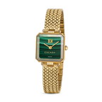 Escada women's malachite dial watch gold plated mesh bracelet square luxury timepiece Paris Gallery Qatar Exclusive Online