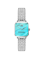Escada women's turquoise dial watch stainless steel mesh bracelet square case luxury timepiece Paris Gallery Qatar Find Online Today