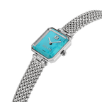 Escada women's turquoise dial watch stainless steel mesh bracelet square case luxury timepiece Paris Gallery Qatar Find Online Today