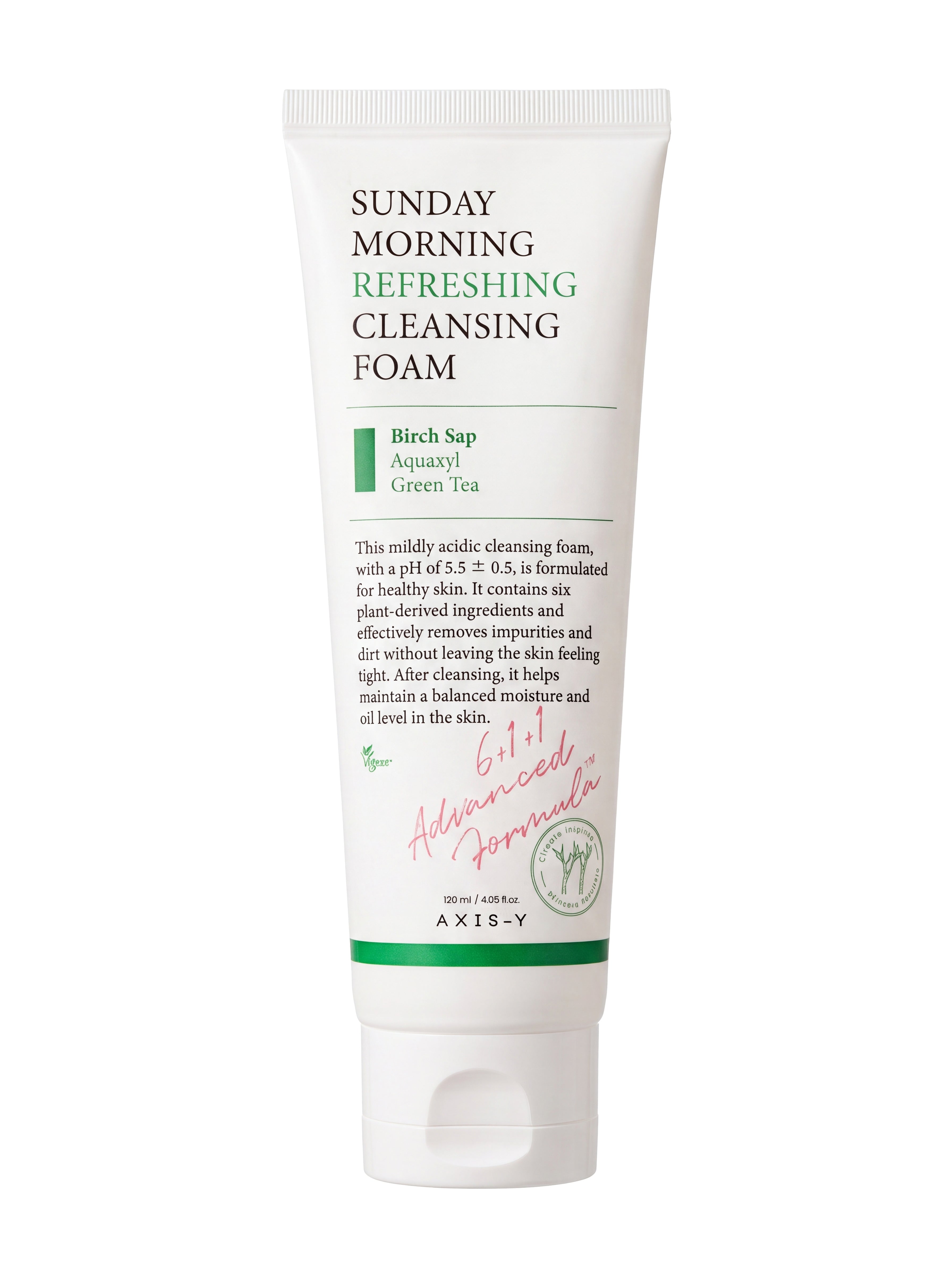 AXIS-Y Sunday Morning Refreshing Cleansing Foam 120ml gentle daily facial cleanser for fresh and clean-looking skin