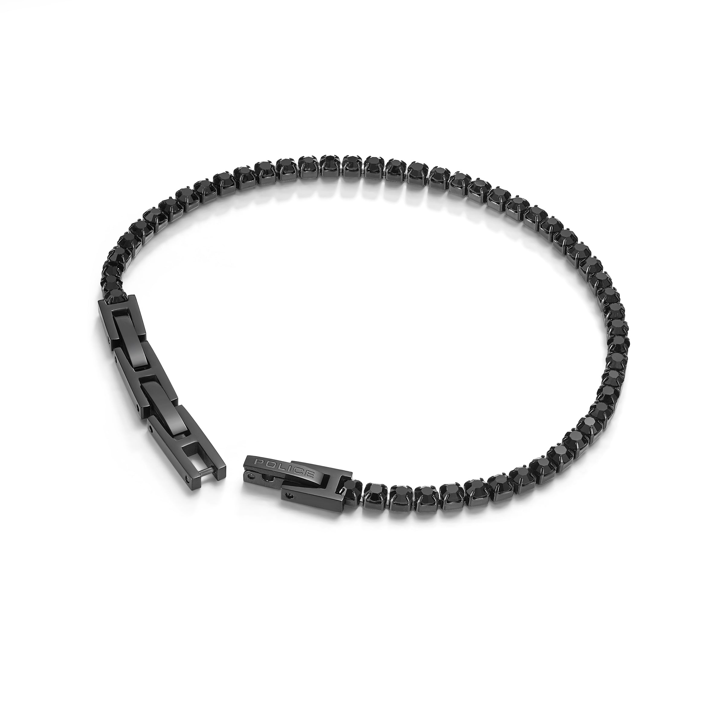 Police Flash Ion Plated Black Stainless Steel Gents Bracelet