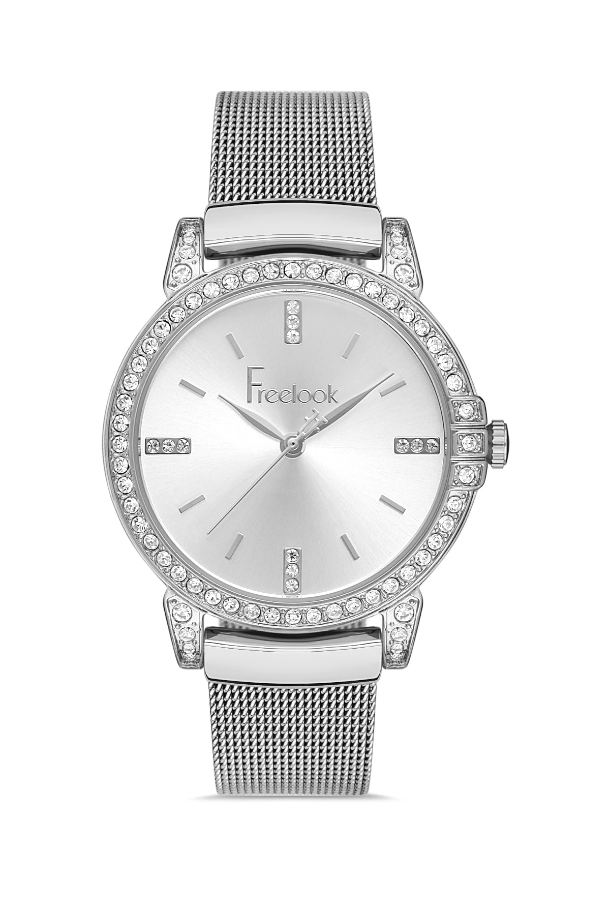 Freelook Women's Silver Crystal Mesh Bracelet Watch Secondary image