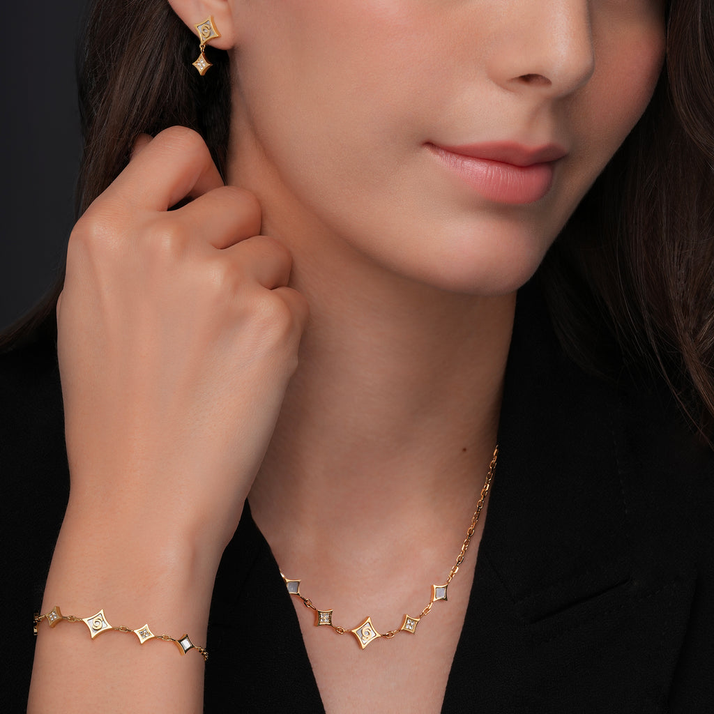 Cerruti Francesca Gold Plated Bracelet with Five Small Motifs