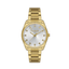 FREELOOK women's gold-tone stainless steel watch featuring a silver sunray dial with crystal-set hour markers and gold-tone bracelet.