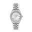 FREELOOK women's silver stainless steel watch with white mother of pearl dial and crystal bezel
