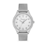 FREELOOK women's silver mesh bracelet watch with crystal markers and silver dial