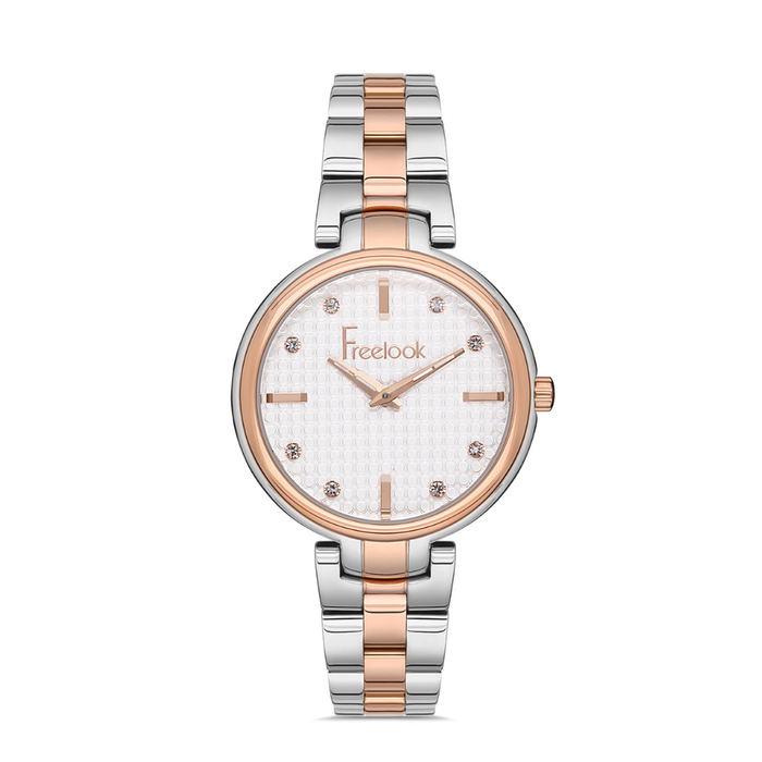 Freelook Women's Two-Tone Rose Gold & Silver Bracelet Watch
