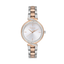 FREELOOK women's two-tone rose gold and silver stainless steel watch with silver dial and crystal bezel