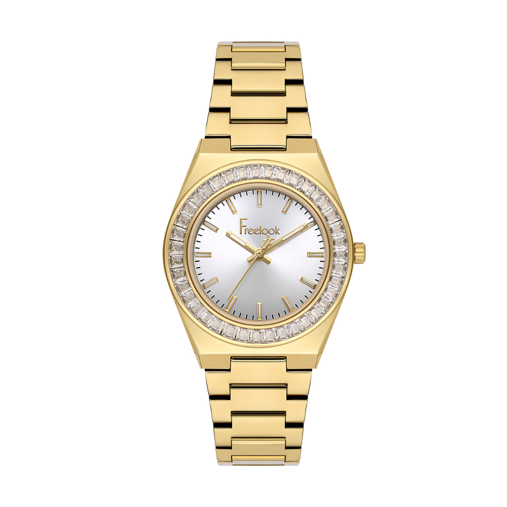 Freelook women's gold-tone stainless steel watch with silver dial