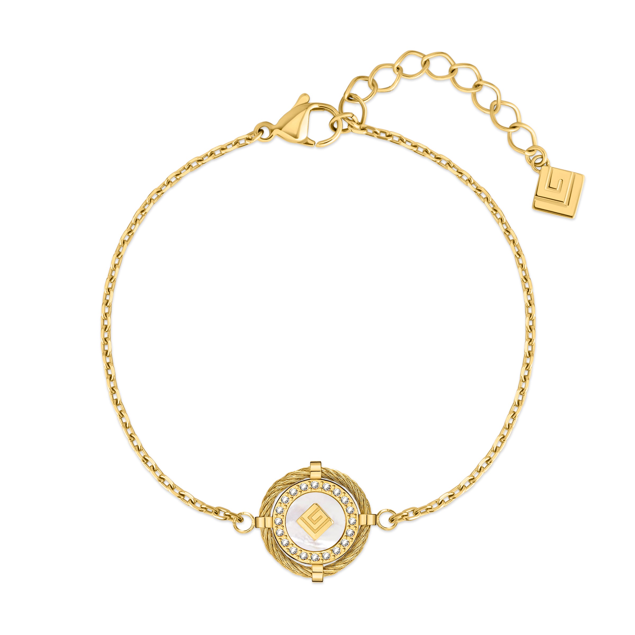GUY LAROCHE  CAMILLE GP CBL BRCLTS W/MOP &amp; CRSTLS