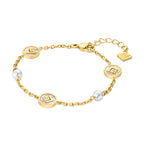 Guy Laroche Gisèle Gold-Plated Bracelet with Mother of Pearl & Pearls