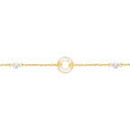 Guy Laroche Victoria Mother of Pearl Ring Bracelet with Logo & Pearls