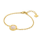 Guy Laroche Olivia Gold-Plated Bracelet with Mother of Pearl & Crystals