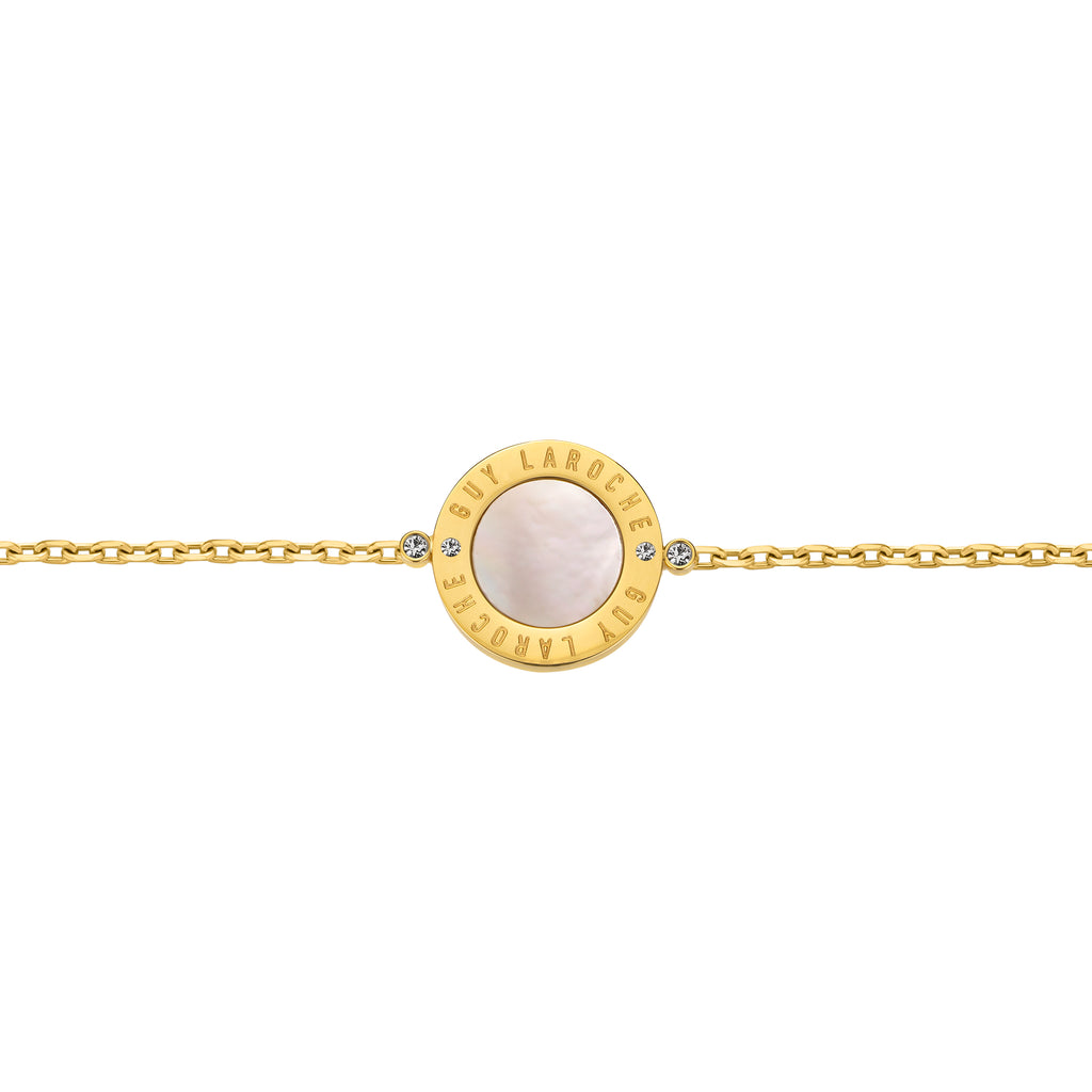 Guy Laroche Olivia Gold-Plated Bracelet with Mother of Pearl & Crystals