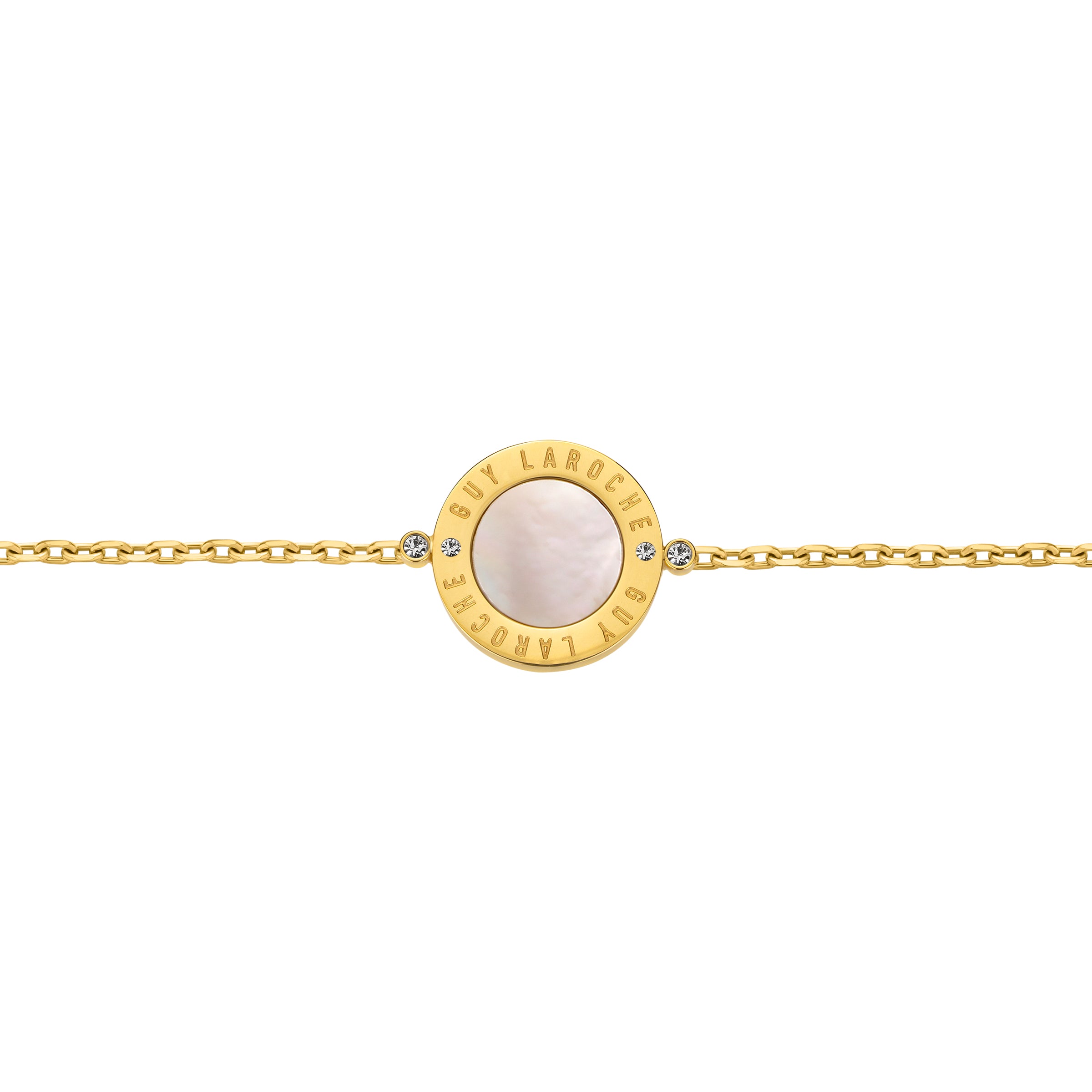 Guy Laroche Olivia Gold-Plated Bracelet with Mother of Pearl & Crystals