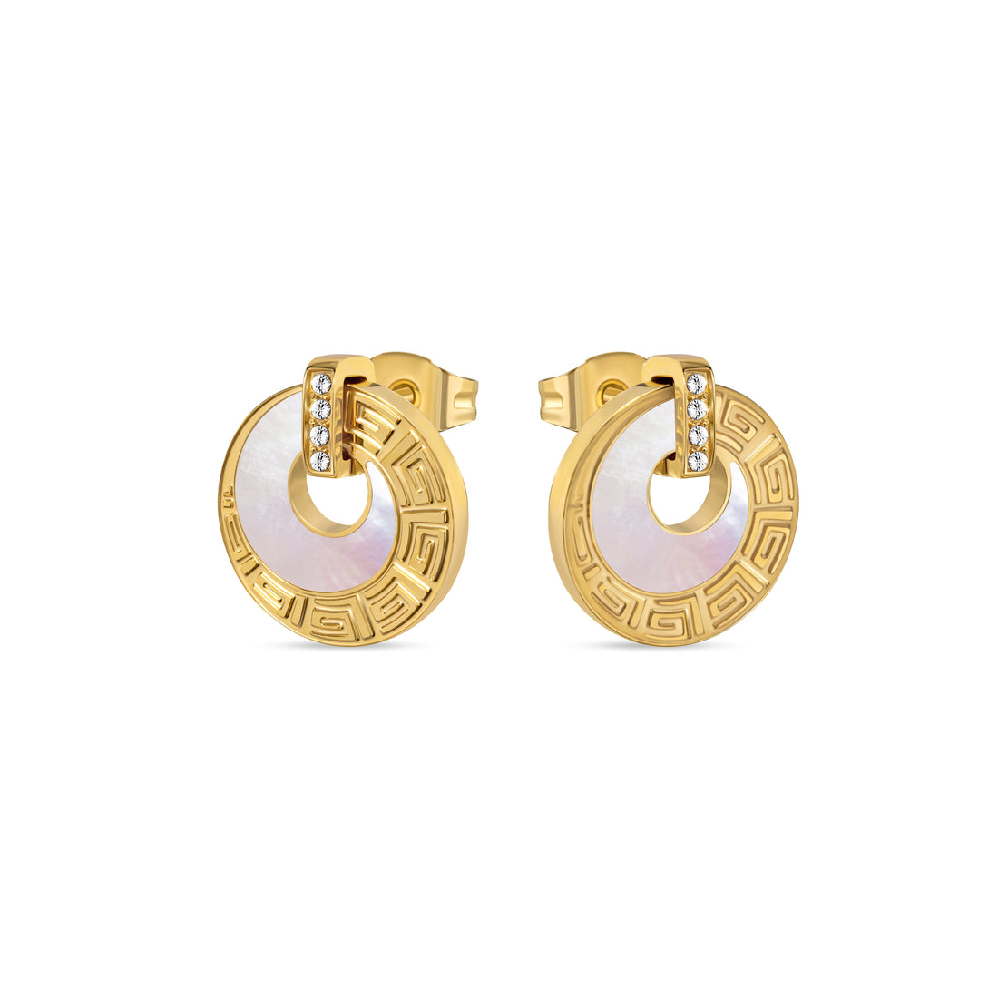 Guy Laroche Coralie Earrings - Mother of Pearl Crystals