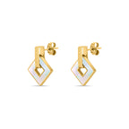 Guy Laroche Coralie Square Earrings with Mother of Pearl