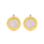 Guy Laroche Olivia Gold-Plated Earrings with Mother of Pearl & Crystals
