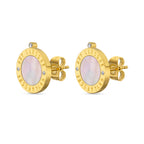 Guy Laroche Olivia Gold-Plated Earrings with Mother of Pearl & Crystals