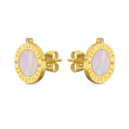 Guy Laroche Olivia Gold-Plated Earrings with Mother of Pearl & Crystals