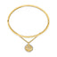 Guy Laroche Camille Stainless Steel Gold-Plated Bangle with CBL & Crystals