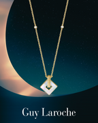 Guy Laroche Coralie Square Gold-Plated Necklace with Mother of Pearl