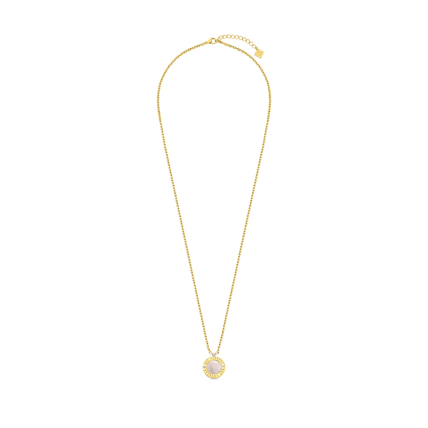 Guy Laroche Olivia Gold-Plated Necklace with Mother of Pearl & Crystals