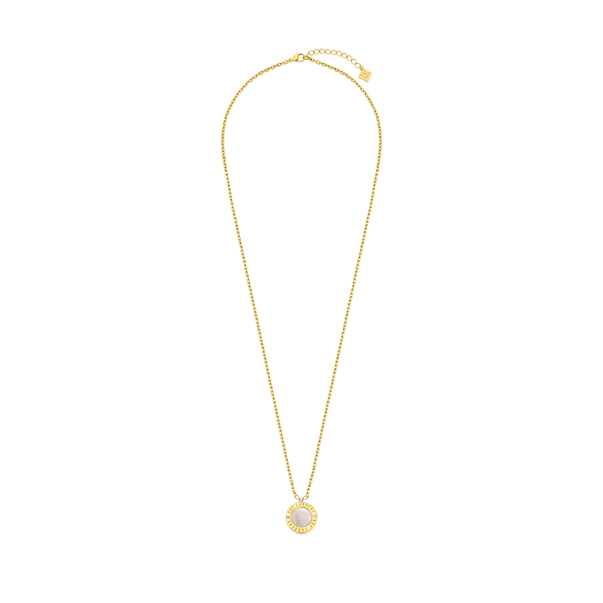 Guy Laroche Olivia Gold-Plated Necklace with Mother of Pearl & Crystals