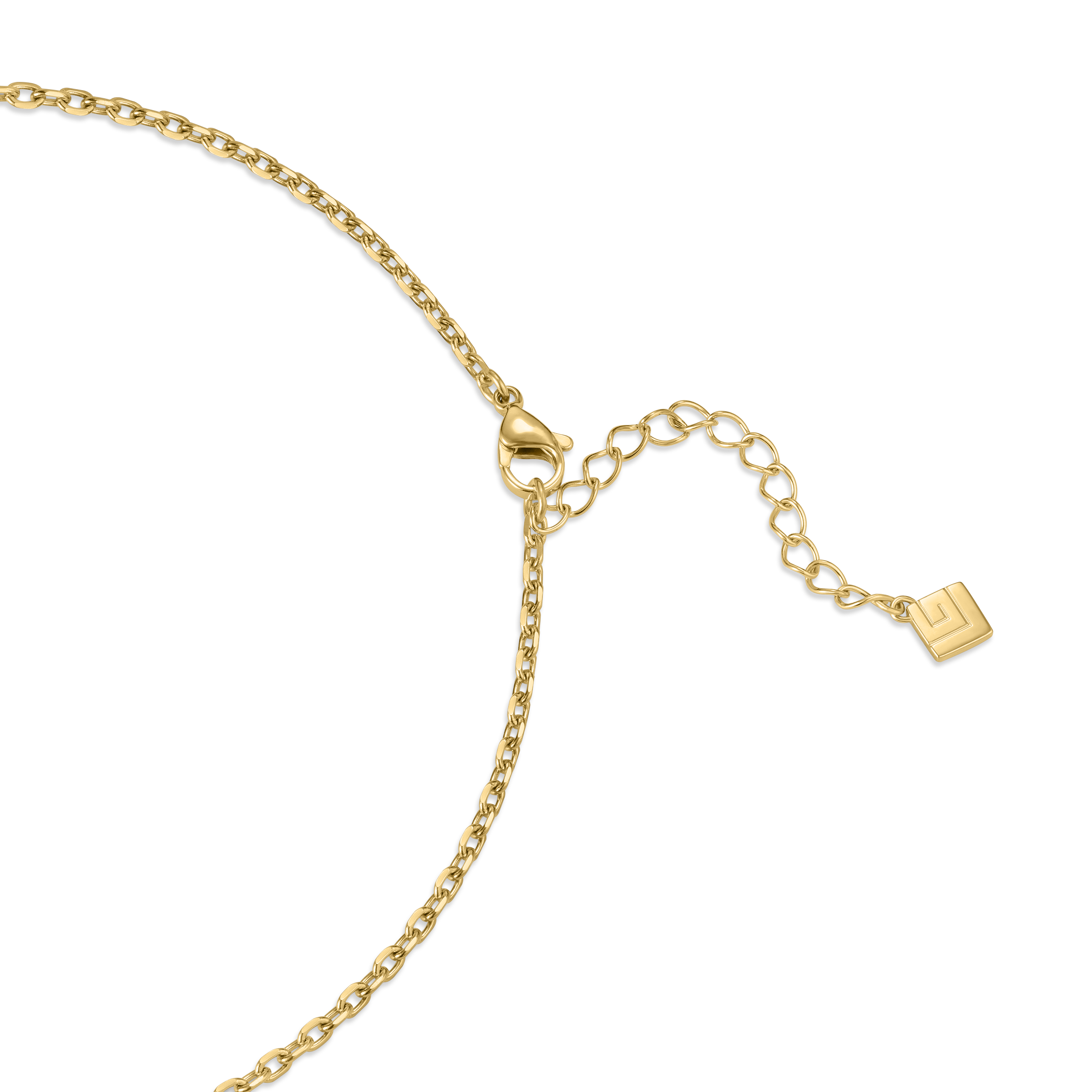Guy Laroche Kim Gold-Plated Necklace with MOP & Logo Pendant