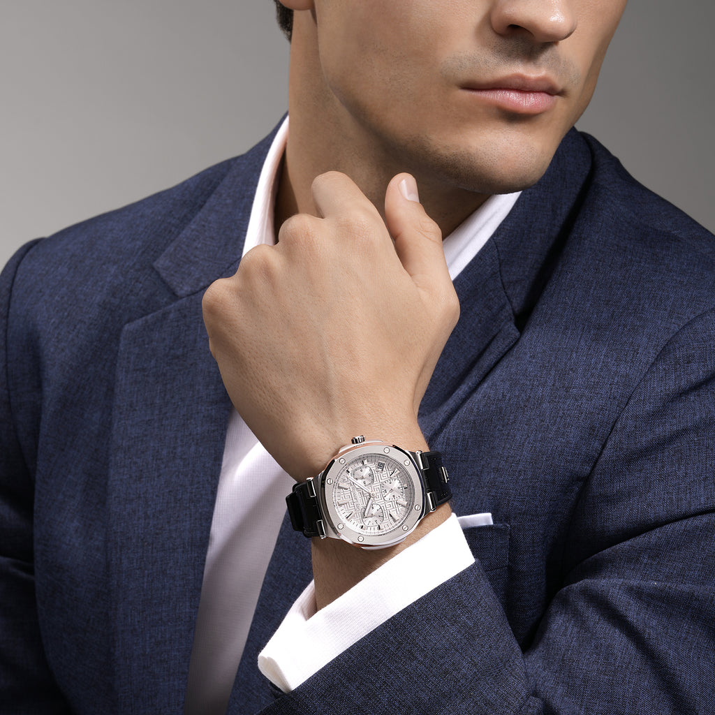 GUY LAROCHE Charlie Multifunction Round Dial Silver Swiss Made Watch for Men