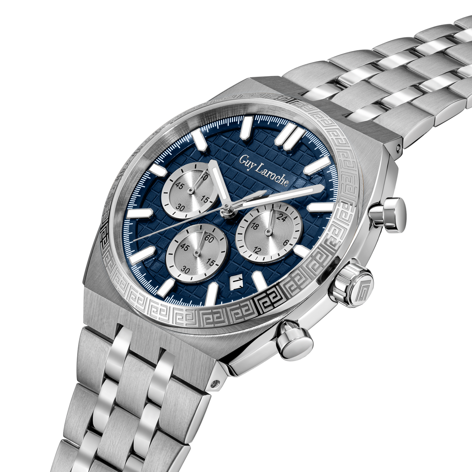 Guy Laroche Blue Pattern Dial Watch Guy Laroche Blue Pattern Dial Watch