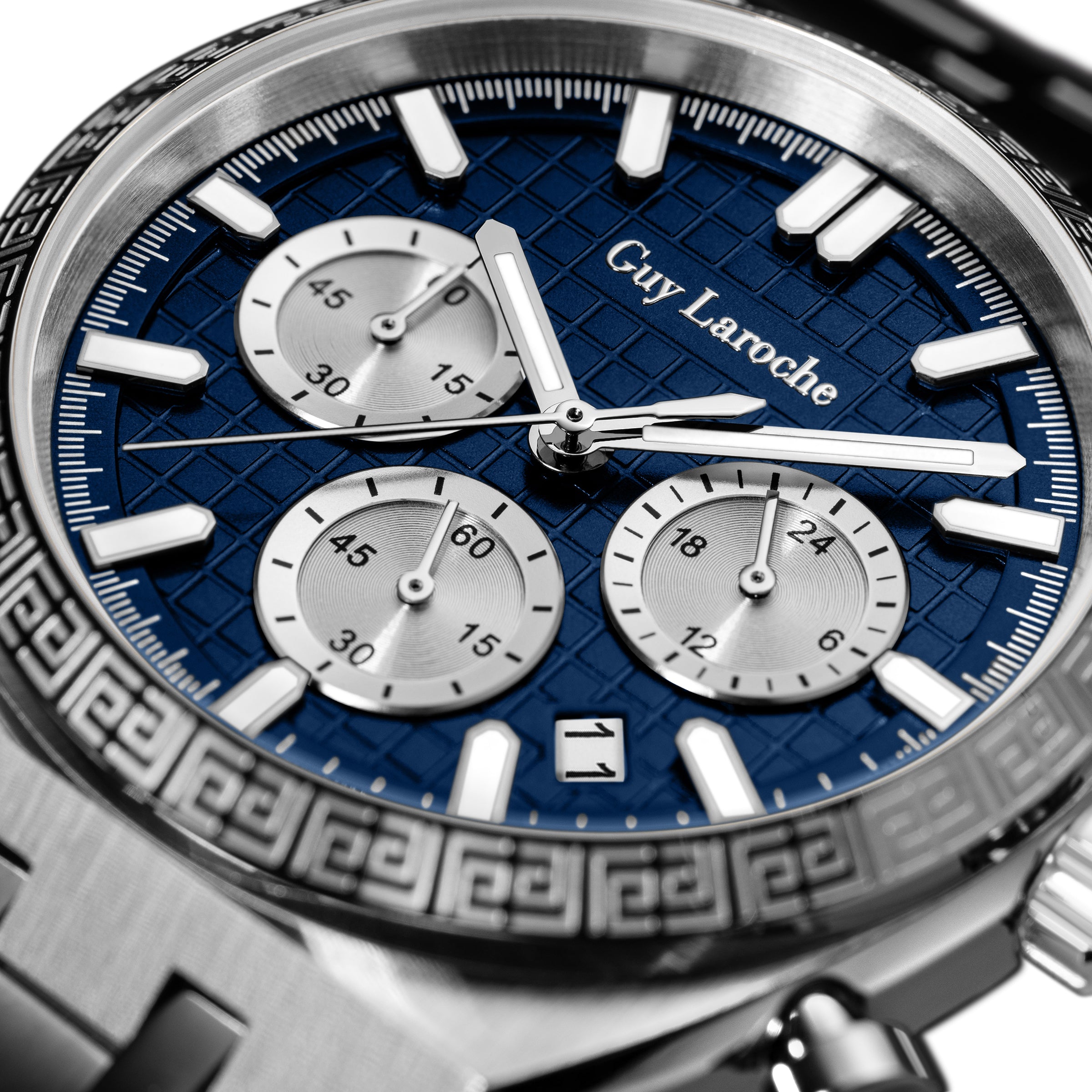 Guy Laroche Blue Pattern Dial Watch