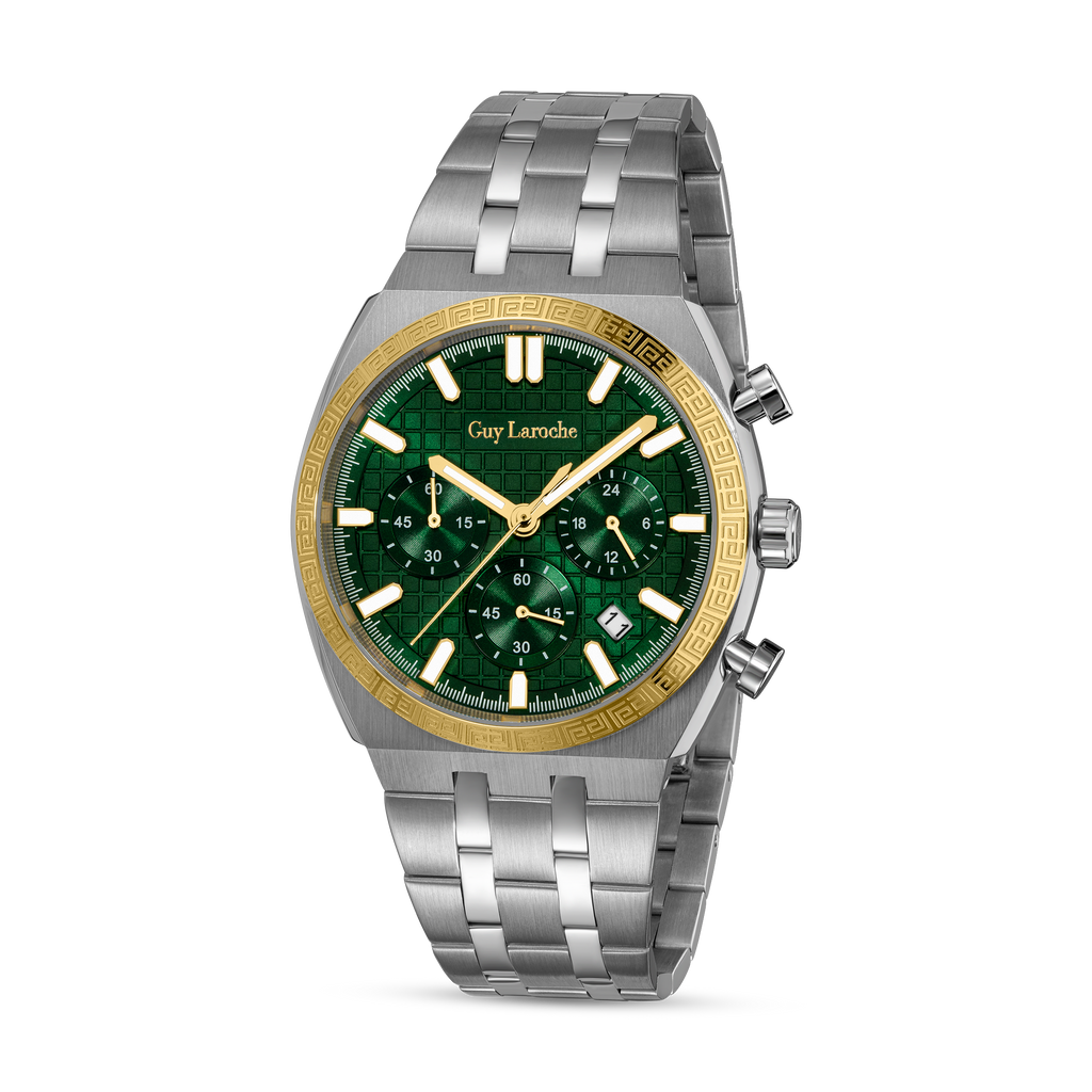 Guy Laroche Olive Green Pattern Dial Watch