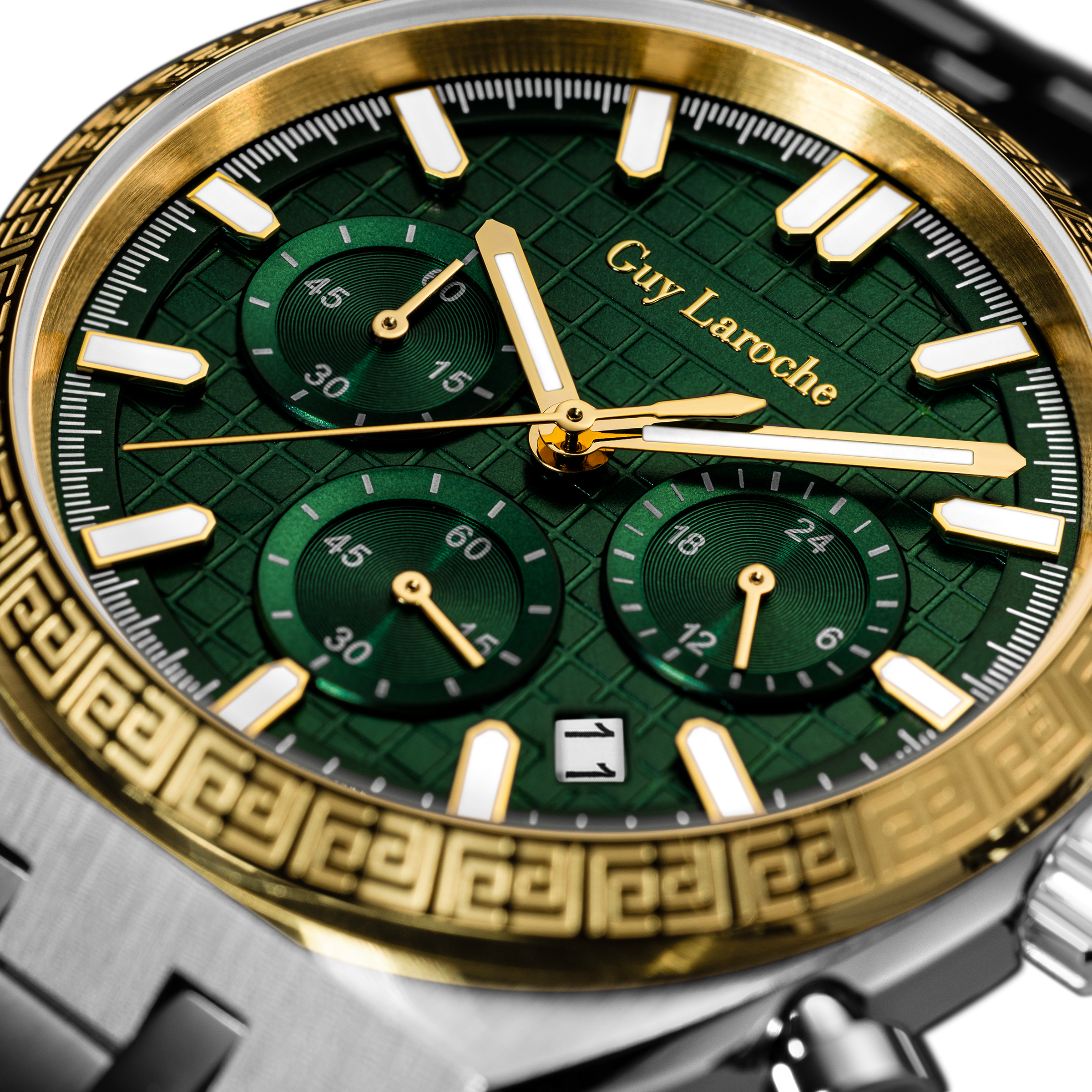 Guy Laroche Olive Green Pattern Dial Watch