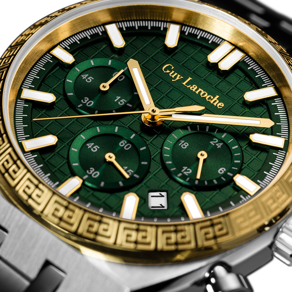 Guy Laroche Paul Two-Tone Stainless Steel Watch Gift Set Green Dial