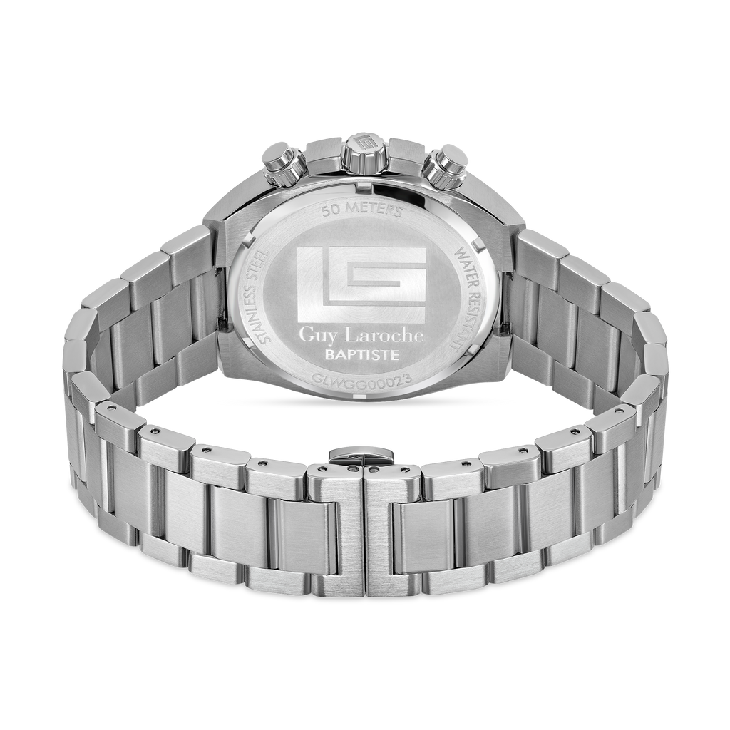 Guy Laroche BAP Stainless Steel Watch Gift Set Black Dial with Pen & Cufflinks