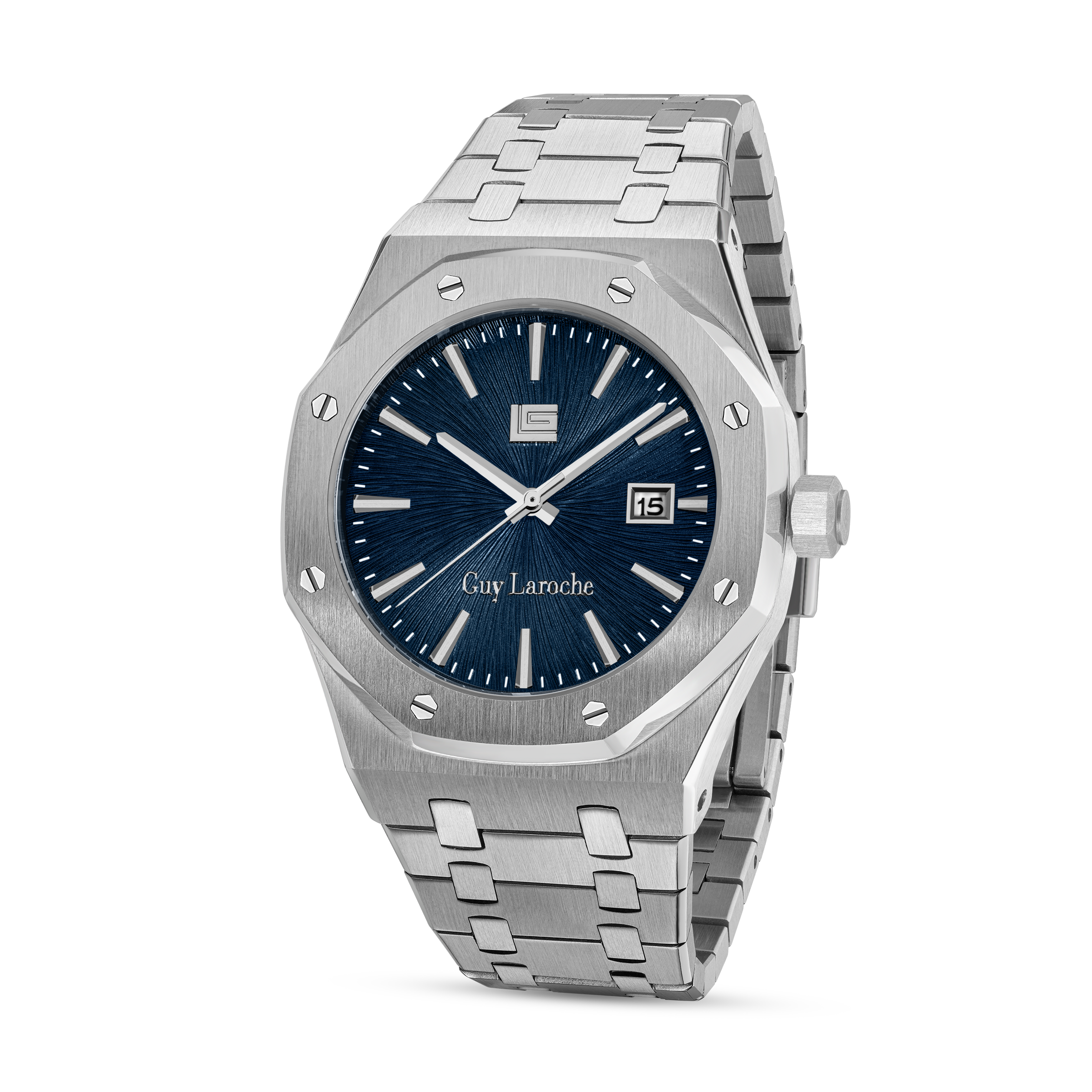 Guy Laroche Blue Pattern Dial Watch