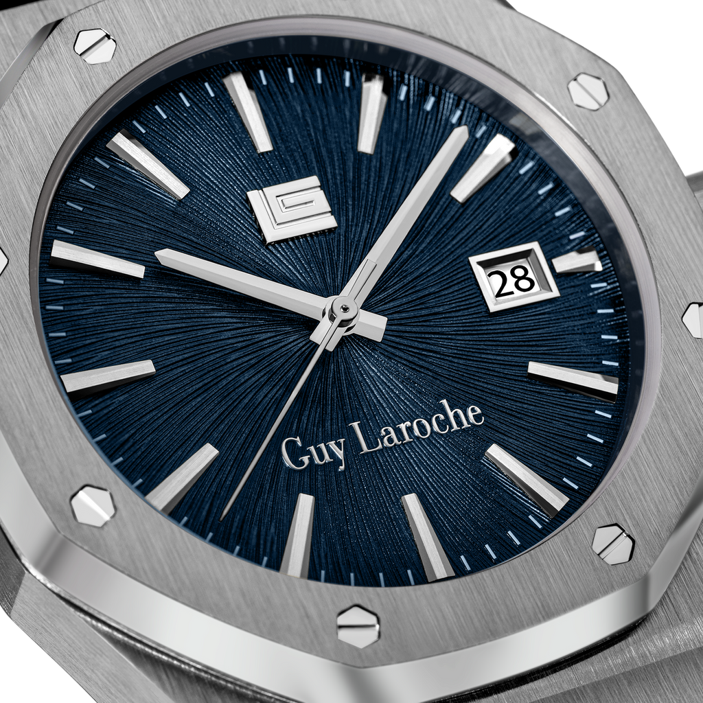 Guy Laroche Blue Pattern Dial Watch