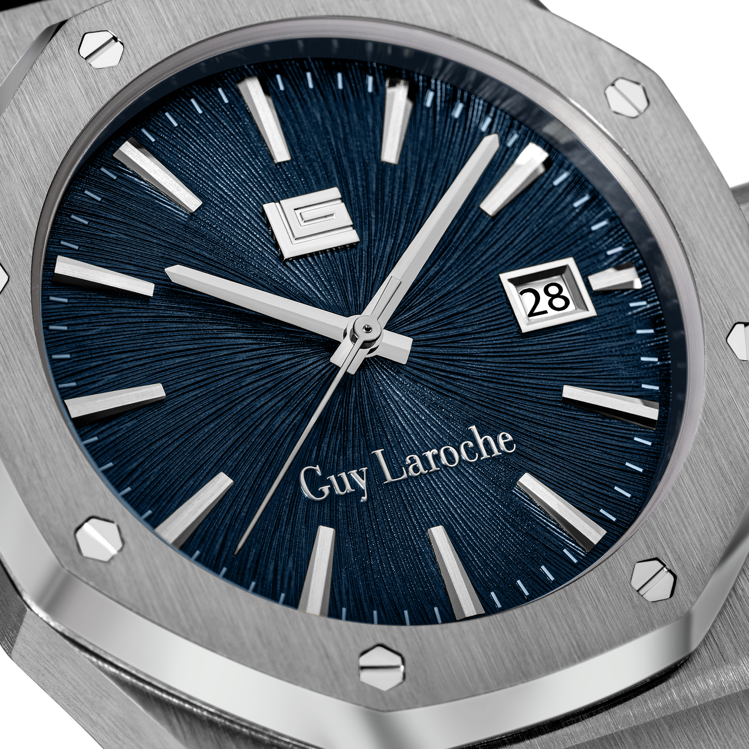 Guy Laroche Blue Pattern Dial Watch