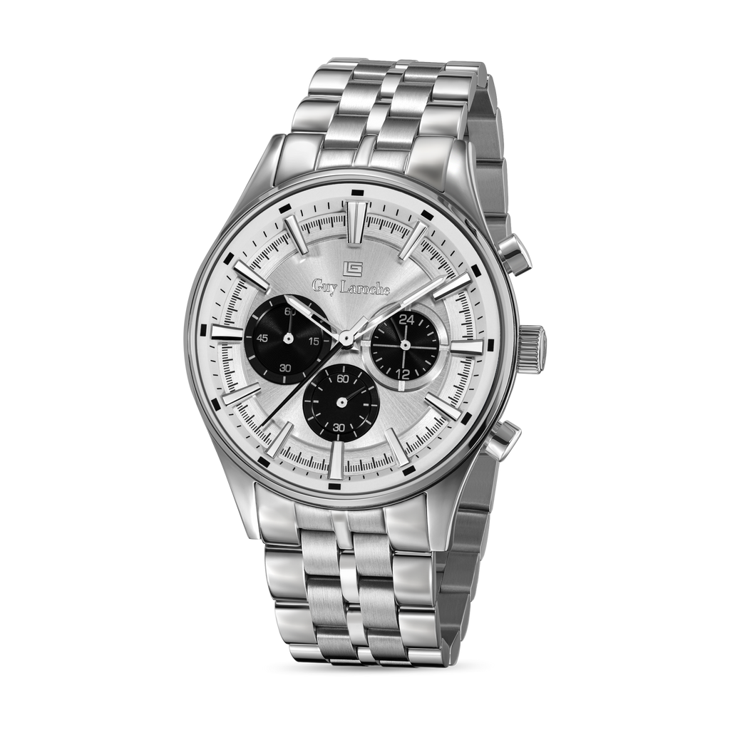 Guy Laroche Silver Embossed Dial Watch
