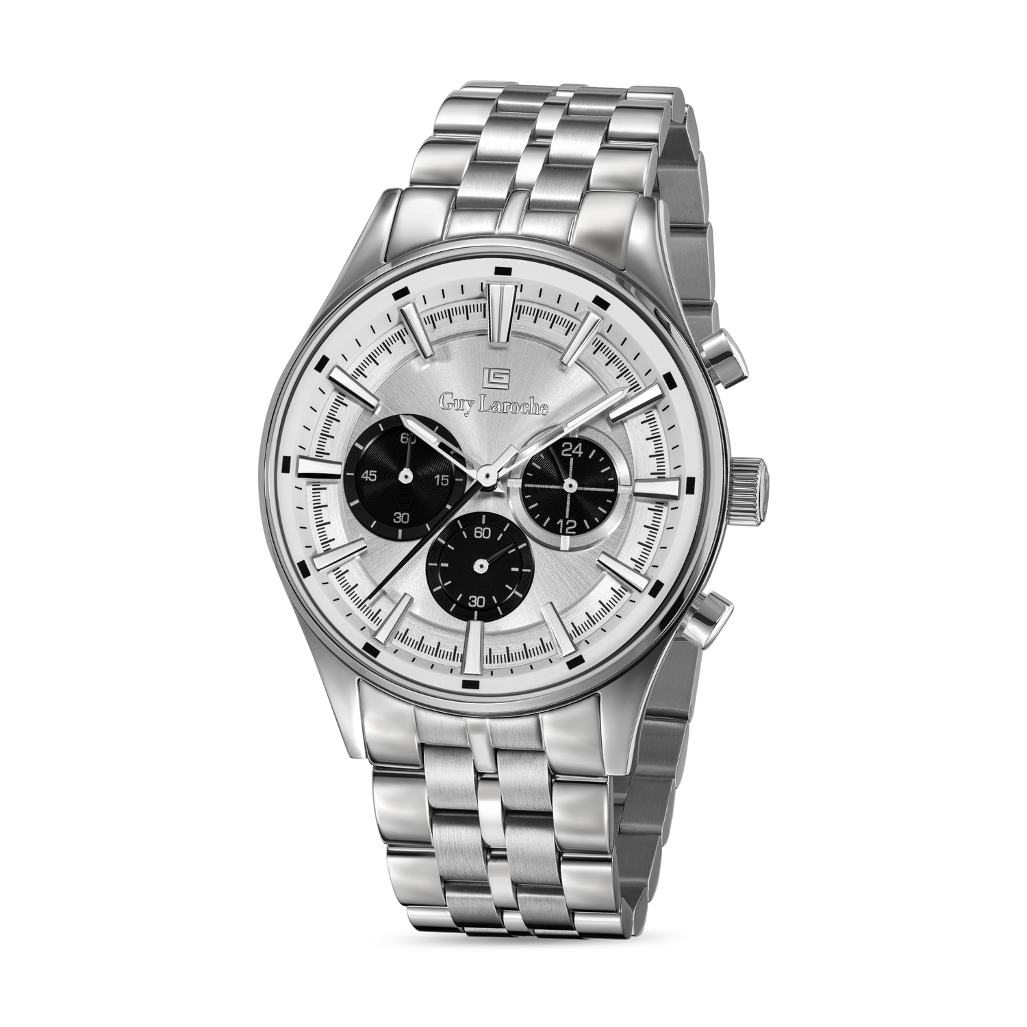 Guy Laroche Silver Embossed Dial Watch