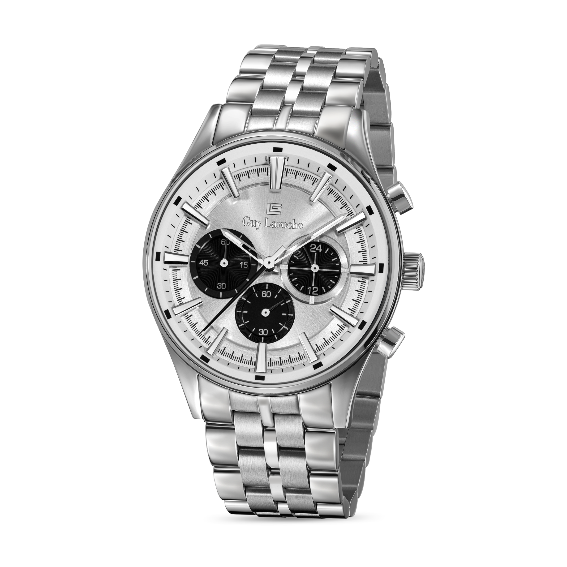 Guy Laroche Silver Embossed Dial Watch